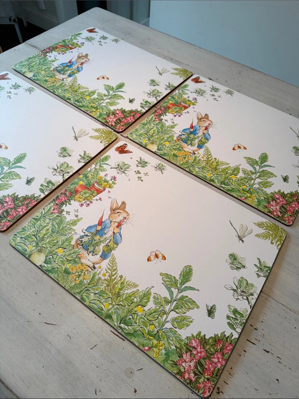 Pottery Barn Peter Rabbit Garden Cork Placemats Set of 4